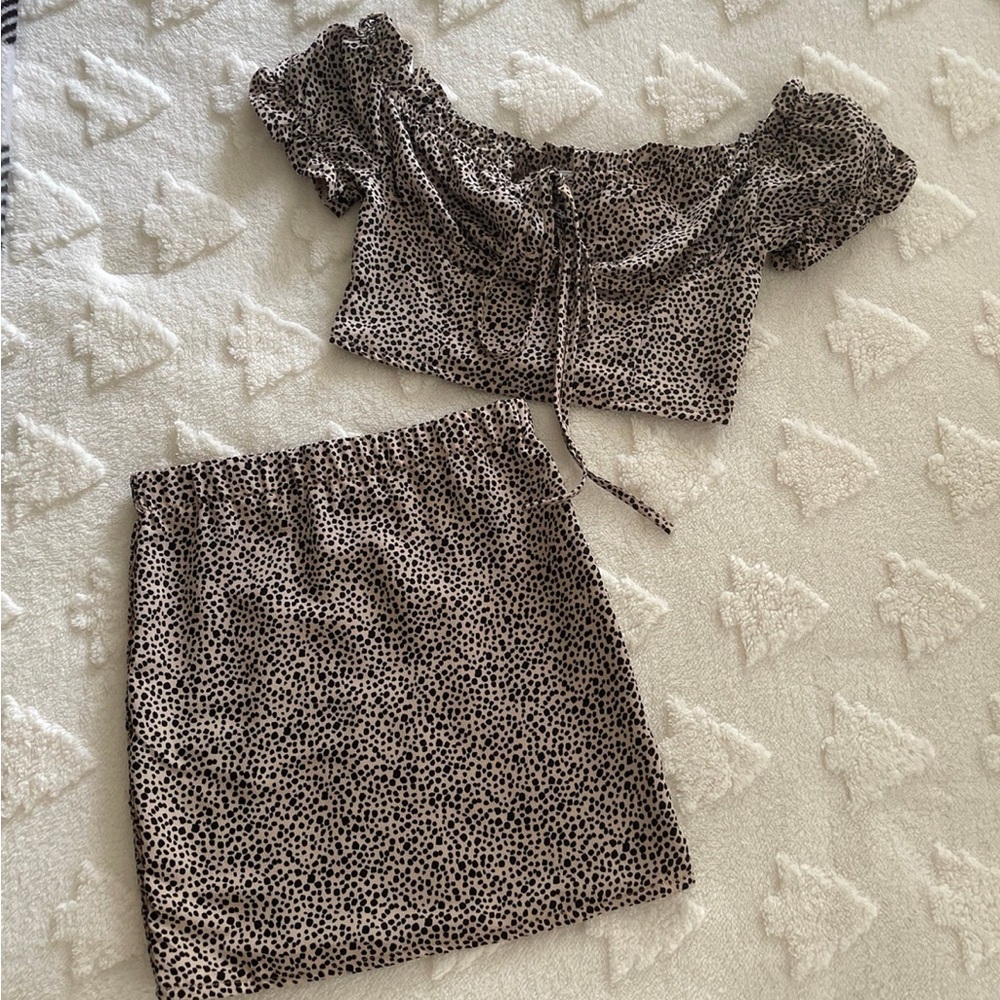 Blush boutique matching cheetah set
